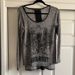 Gray Long Sleeve Top